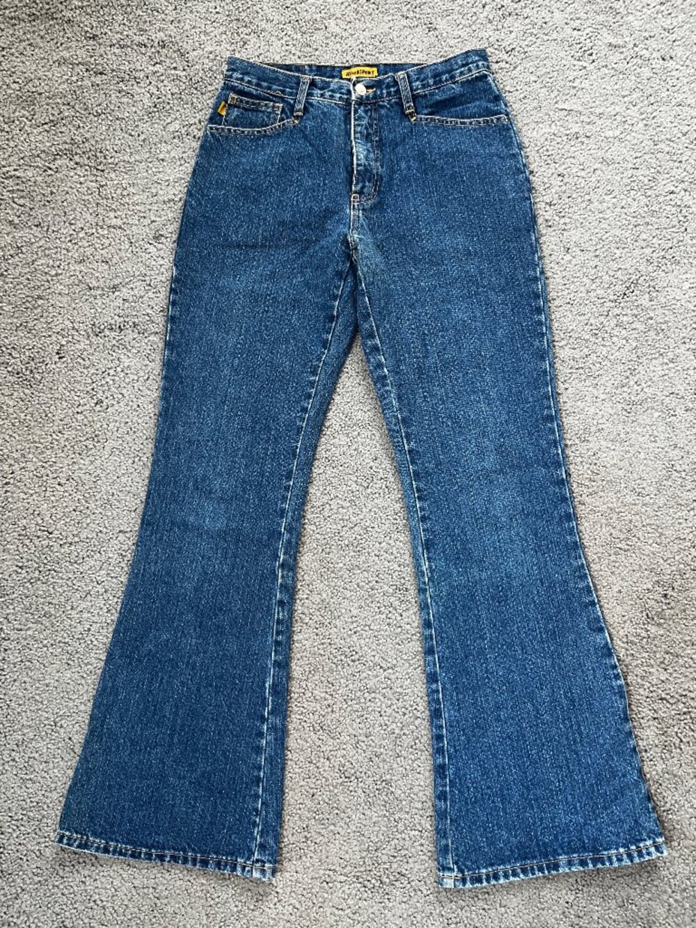 Vintage Blue Asphalt Y2K Flared Bell Bottom Denim Jeans Dark Wash - EUC - Size 9